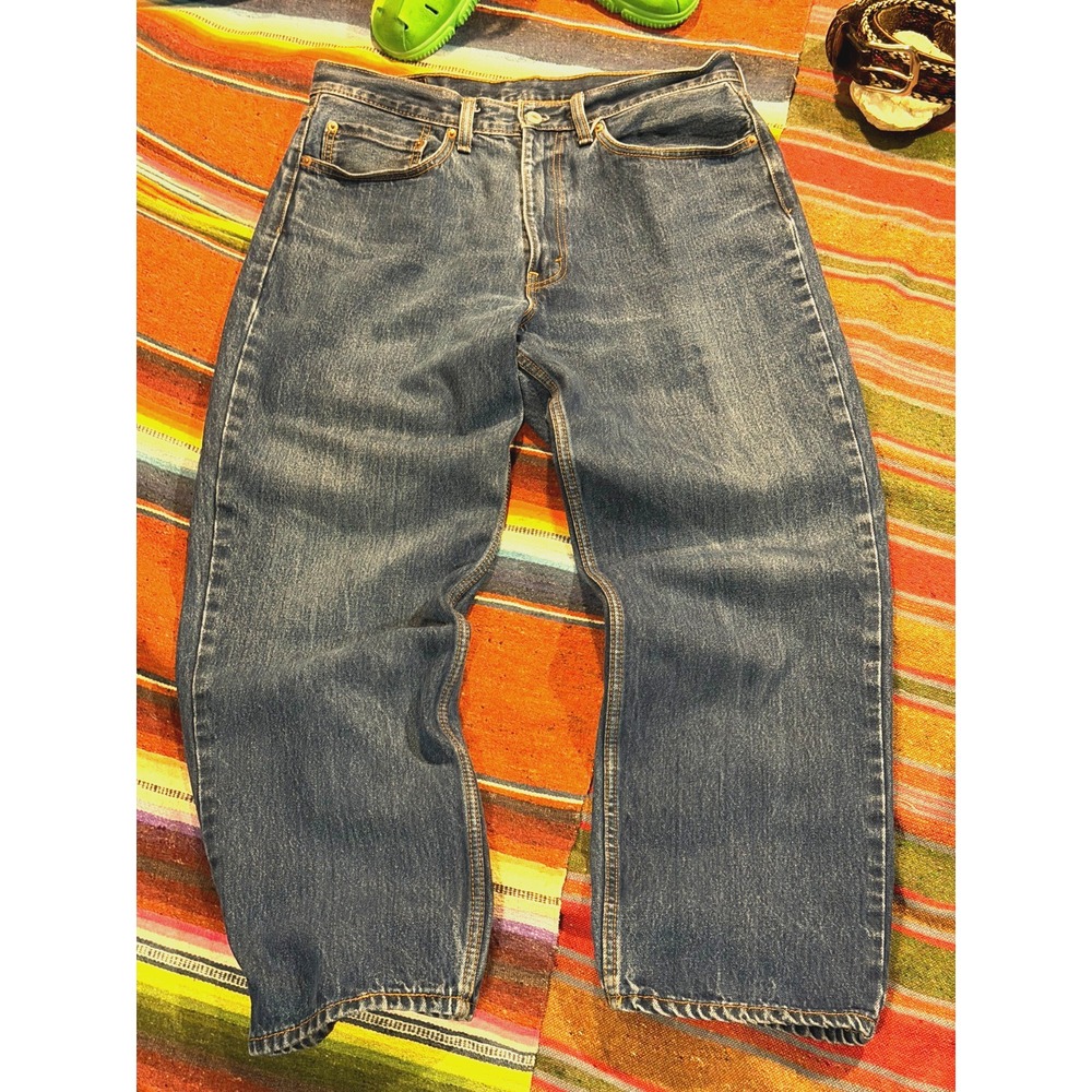 Levis 505 Jeans Men Size 36x29 Blue Medium Wash Straight Leg Denim Cotton